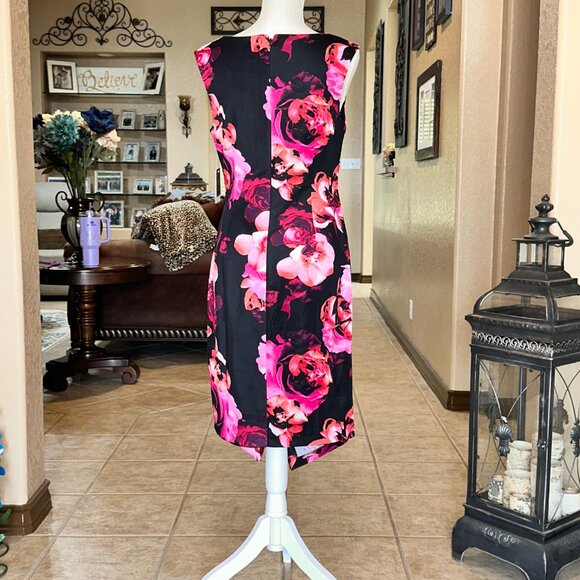 SLNY*Asymmetrical A-Line Midi Floral Print Dress*NWT - Picture 4 of 5